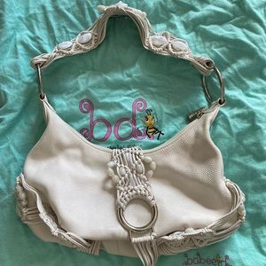 Babee D leather bag. Cream/white color.